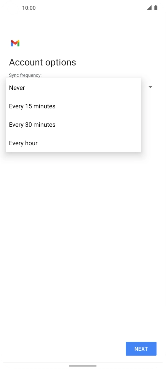 Press the required setting.