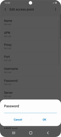 Key in p and press OK.