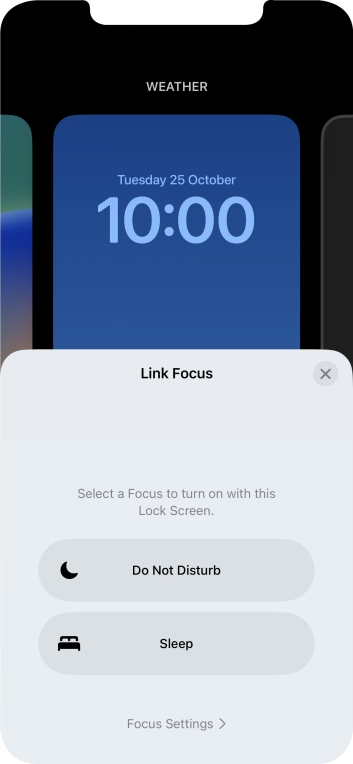 Press the required focus mode. Press the required focus mode.
