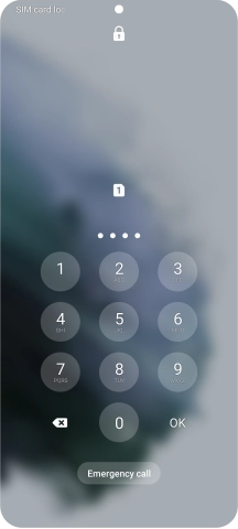 Key in your SIM PIN and press OK. The default SIM PIN is 0000.