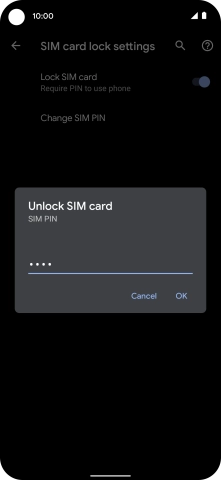 Key in your SIM PIN and press OK. The default SIM PIN is 0000.