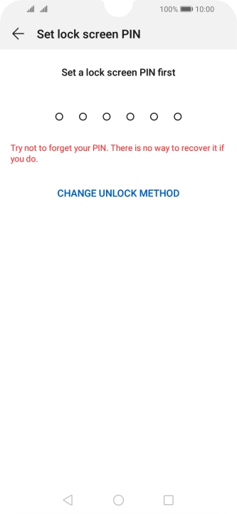 Press CHANGE UNLOCK METHOD.