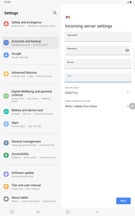 Press the drop down list below 'Security type'.