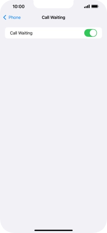 Press the indicator next to 'Call Waiting' to turn the function on or off.