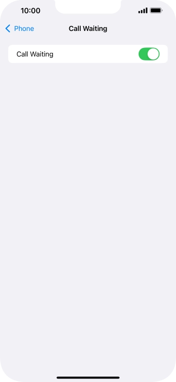 Press the indicator next to 'Call Waiting' to turn the function on or off.