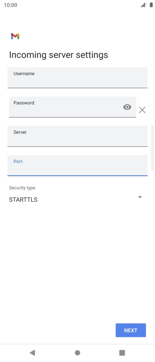 Press the drop down list below 'Security type'. Press the drop down list below 'Security type'.