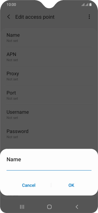 Key in O2 UK Internet and press OK.