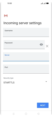 Press the field below 'Port' and key in 143.