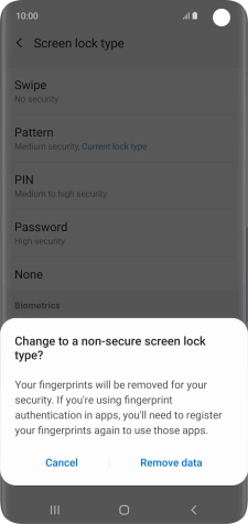 Press Remove data.
