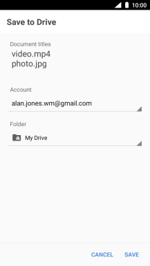 Press the field below 'Folder' and go to the required folder.