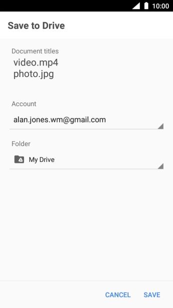 Press the field below 'Folder' and go to the required folder.