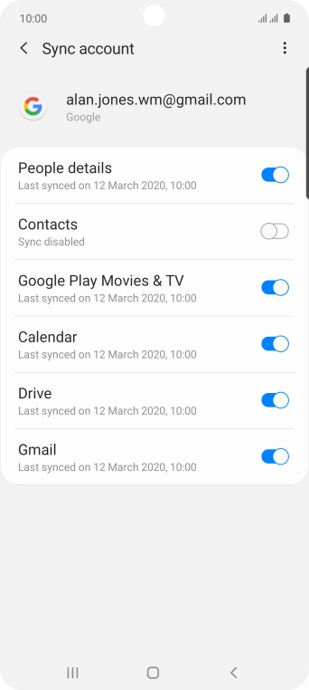 Press the indicator next to 'Contacts' to turn on the function.