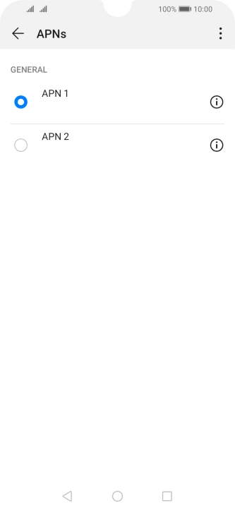 Press the field next to the required data connection to activate it.