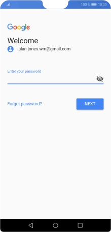 Press the field below 'Enter your password' and key in the password for your Google account.