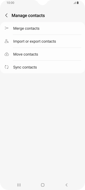 Press Import or export contacts.