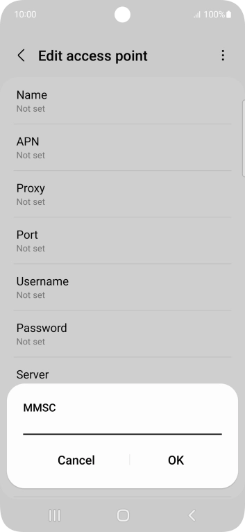 Key in http://mmsc.mms.o2.co.uk:8002 and press OK.