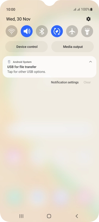 Press Tap for other USB options..