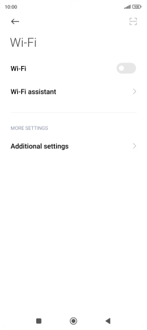 Press the indicator next to 'Wi-Fi' to turn on the function.