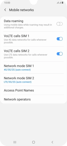 Press Network mode.