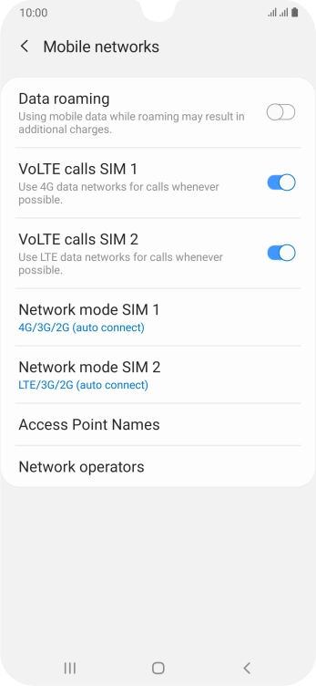 Press Network mode.