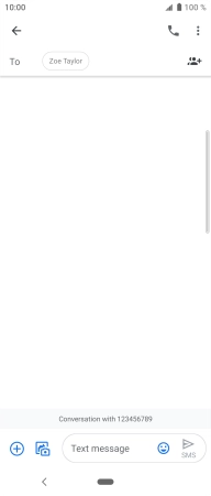 Press the text input field and write the text for your text message.