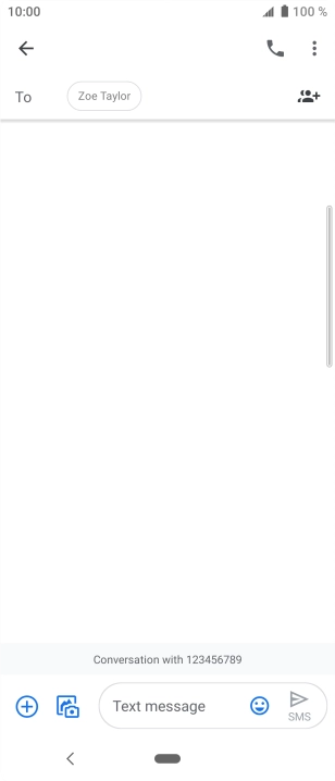 Press the text input field and write the text for your text message.
