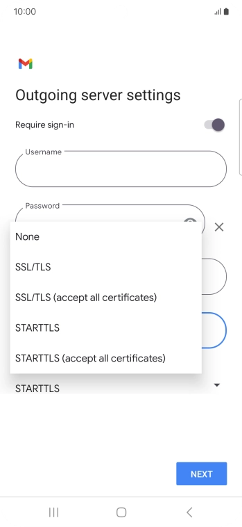 Press SSL/TLS.