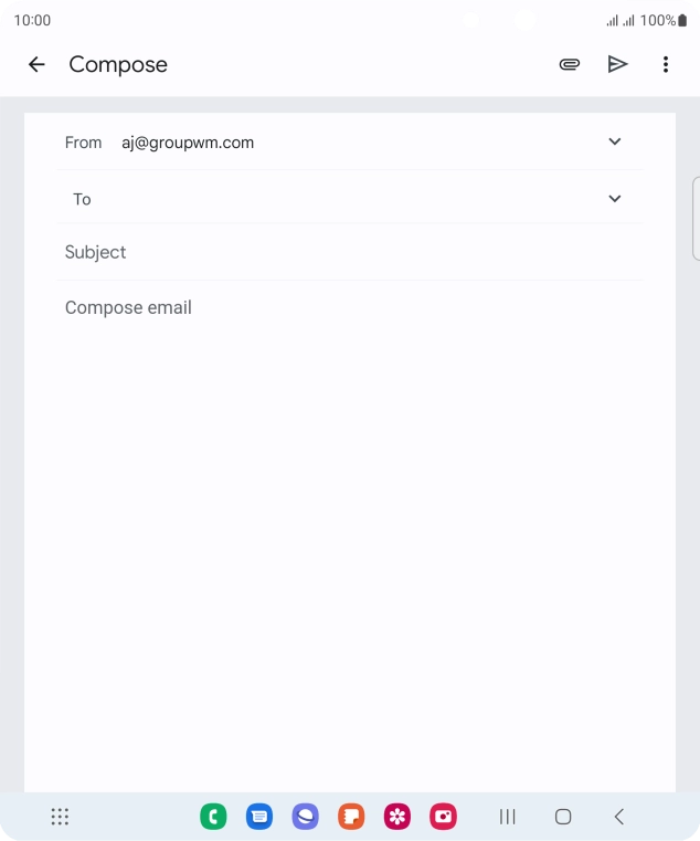 Press the field next to 'To' and key in the first letters of the recipient's name. Press the field next to 'To' and key in the first letters of the recipient's name.