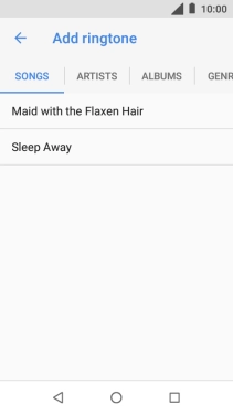 Press the required ring tone.