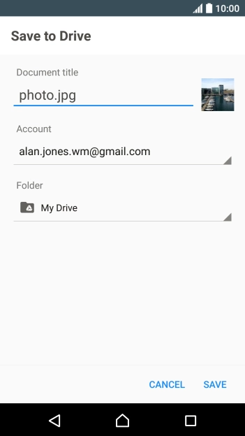 Press the field below 'Folder'.