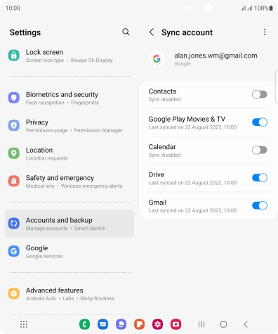 Press the indicator next to 'Contacts' to turn on the function.