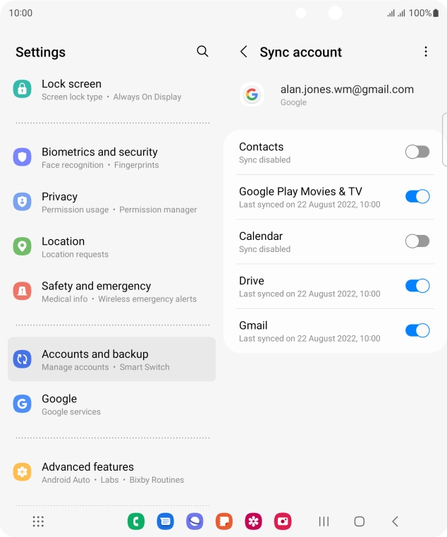 Press the indicator next to 'Contacts' to turn on the function.