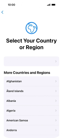 Press the required country or area.