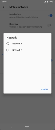 Press the required network.