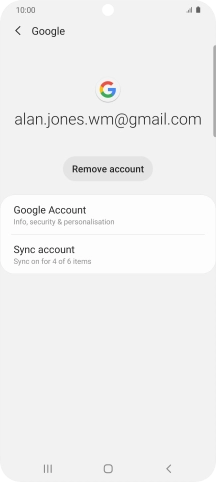 Press Sync account.