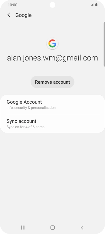 Press Sync account.