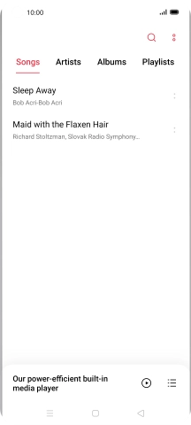 Press the required category and go to the required audio file.