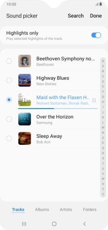 Once you've found a ring tone you like, press Done.