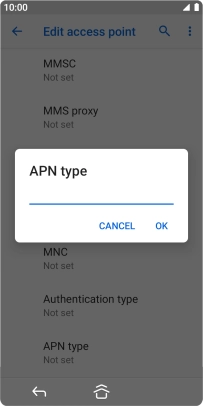 Key in default and press OK.