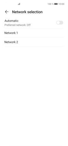 Press the required network.