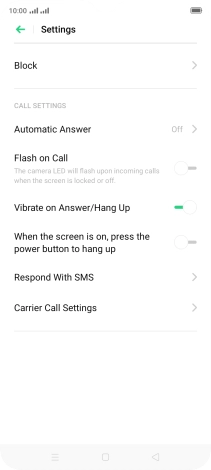 Press Carrier Call Settings.