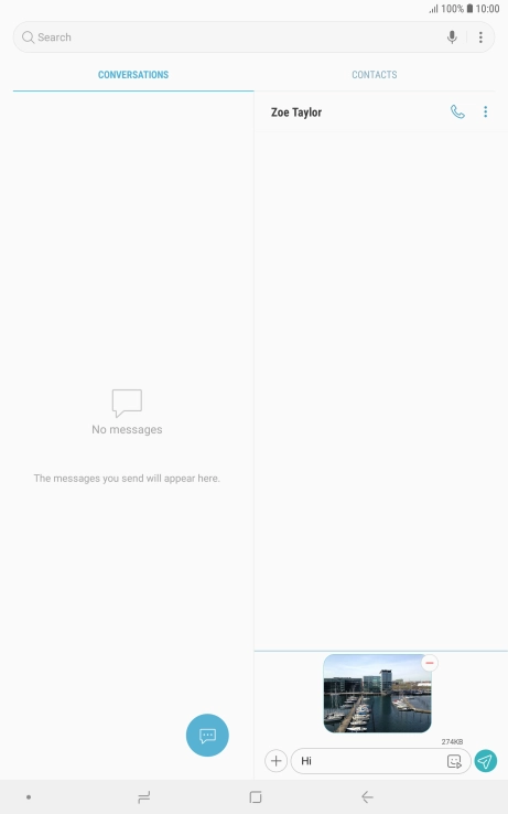 Press the send icon when you've finished your picture message.