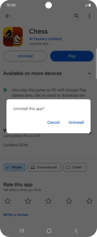 Press Uninstall.