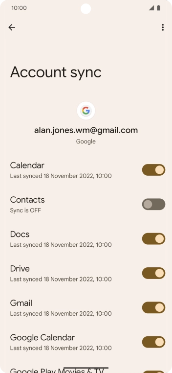 Press the indicator next to 'Contacts'.
