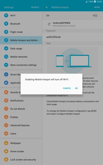 If WiFi is turned on, press OK.