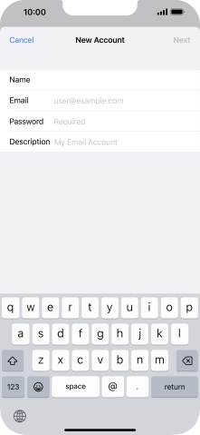Press Email and key in your email address.