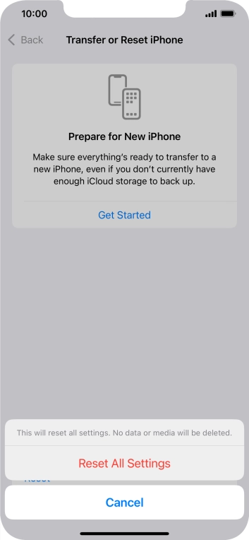 Press Reset All Settings.