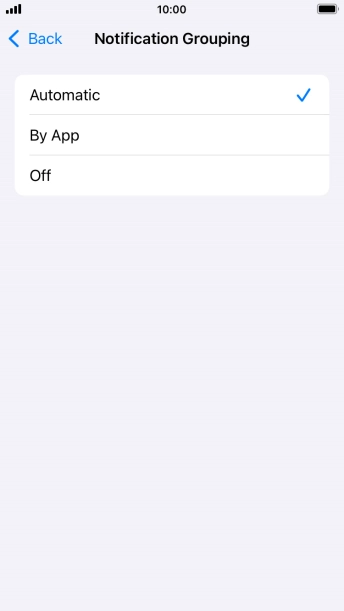 Press the required setting. Press the required setting.