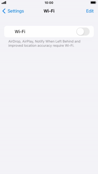 Press the indicator next to 'Wi-Fi' to turn on the function.