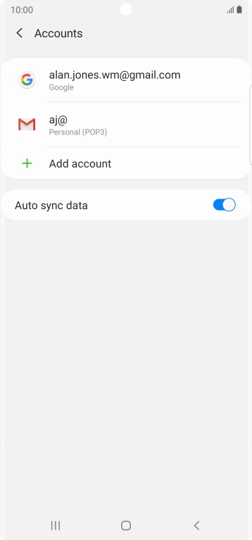 Press the indicator next to 'Auto sync data' to turn the function on or off.